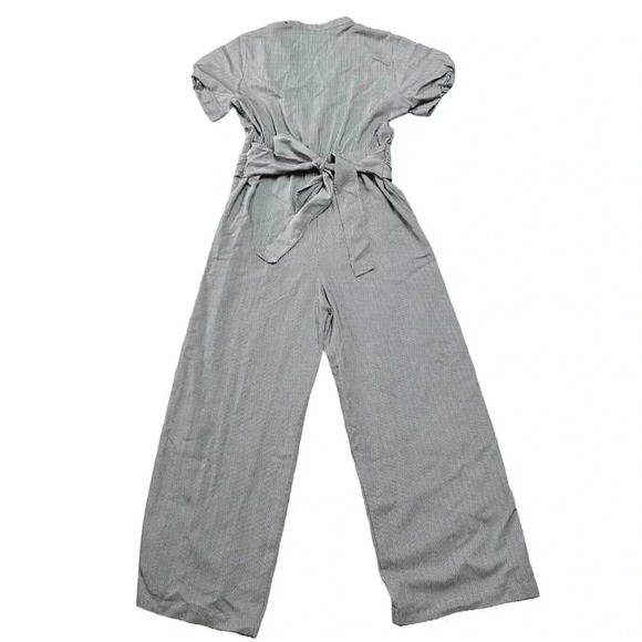 Anthropologie Current Air That’s A Wrap Striped Jumpsuit Ruched Tie Back Small - Picture 4 of 16